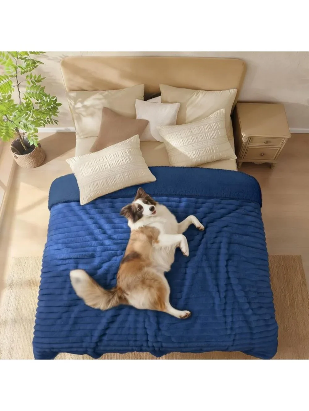 Ultra-Soft Waterproof Dog Blanket for Large Dogs - Durable, Warm, Machine